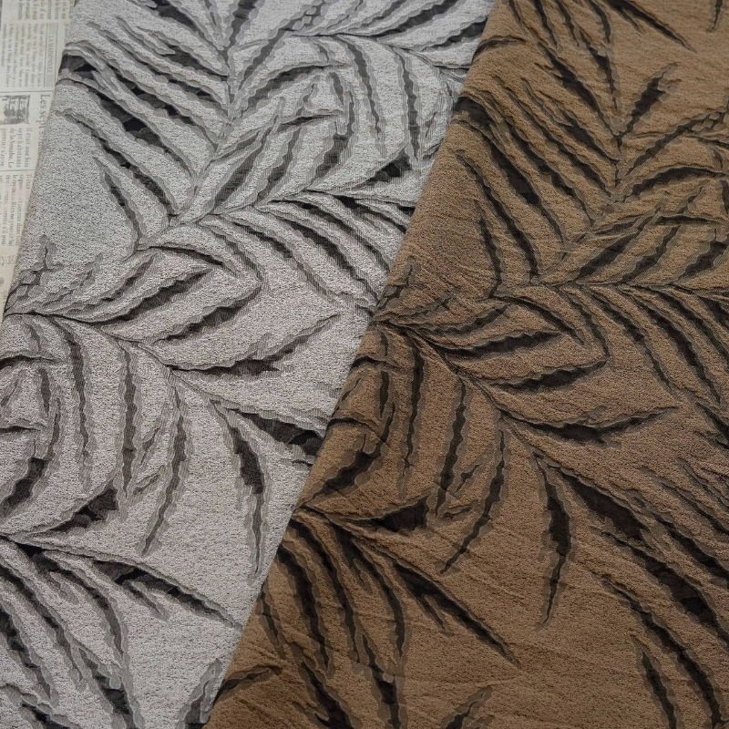 Vintage Sewing Textile - 빈티지 3D 엠보싱 야자잎 원사 염색