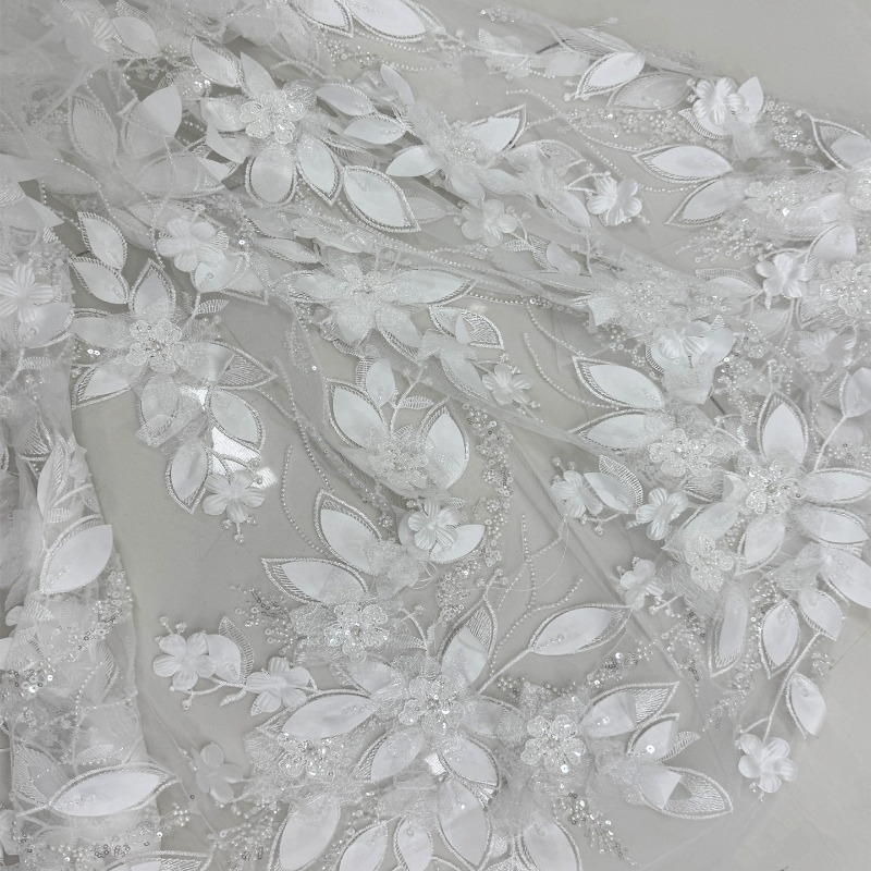 무거운 비즈 장식 3D 꽃 레이스 원단, 웨딩 드레스  - Sewing Net 리뷰 및 가격