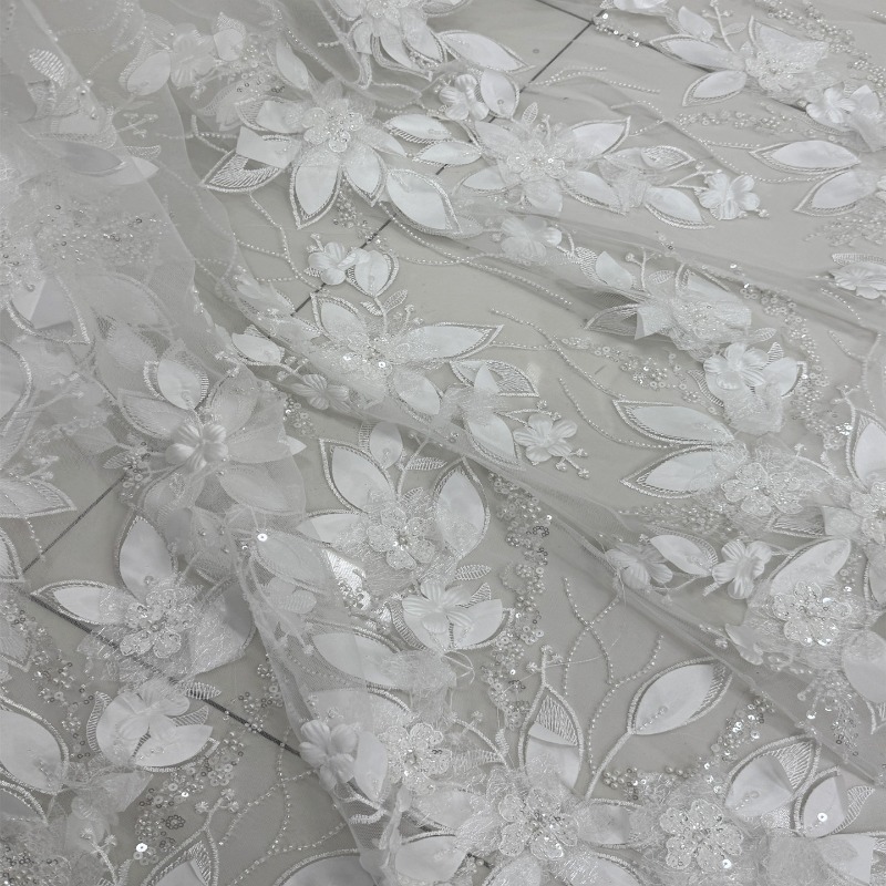 무거운 비즈 장식 3D 꽃 레이스 원단, 웨딩 드레스  - Sewing Net 리뷰 및 가격