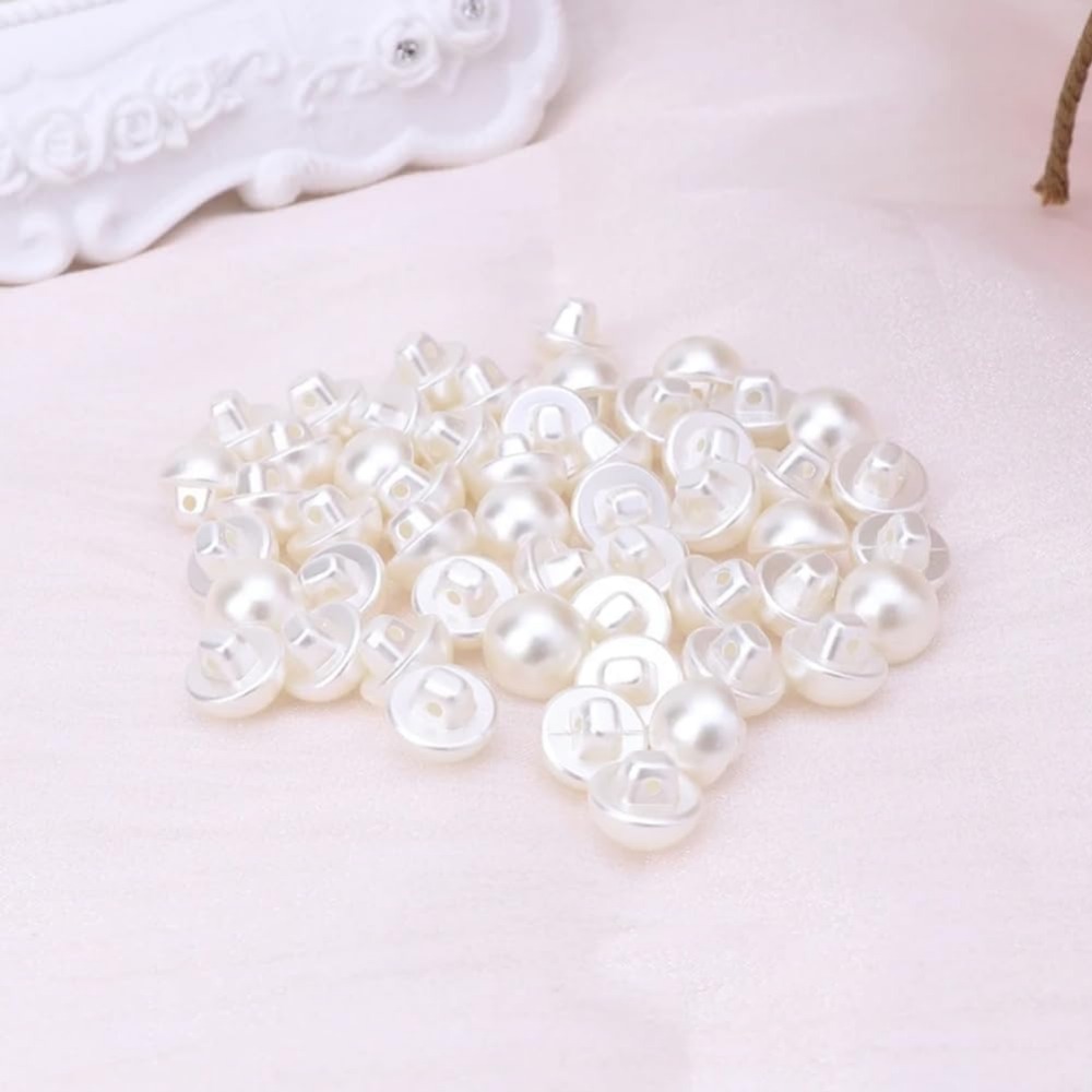 12MM 100 Pcs 1 구멍 베이지 모조 진주 단추 - Sewing Kit 리뷰 및 가격