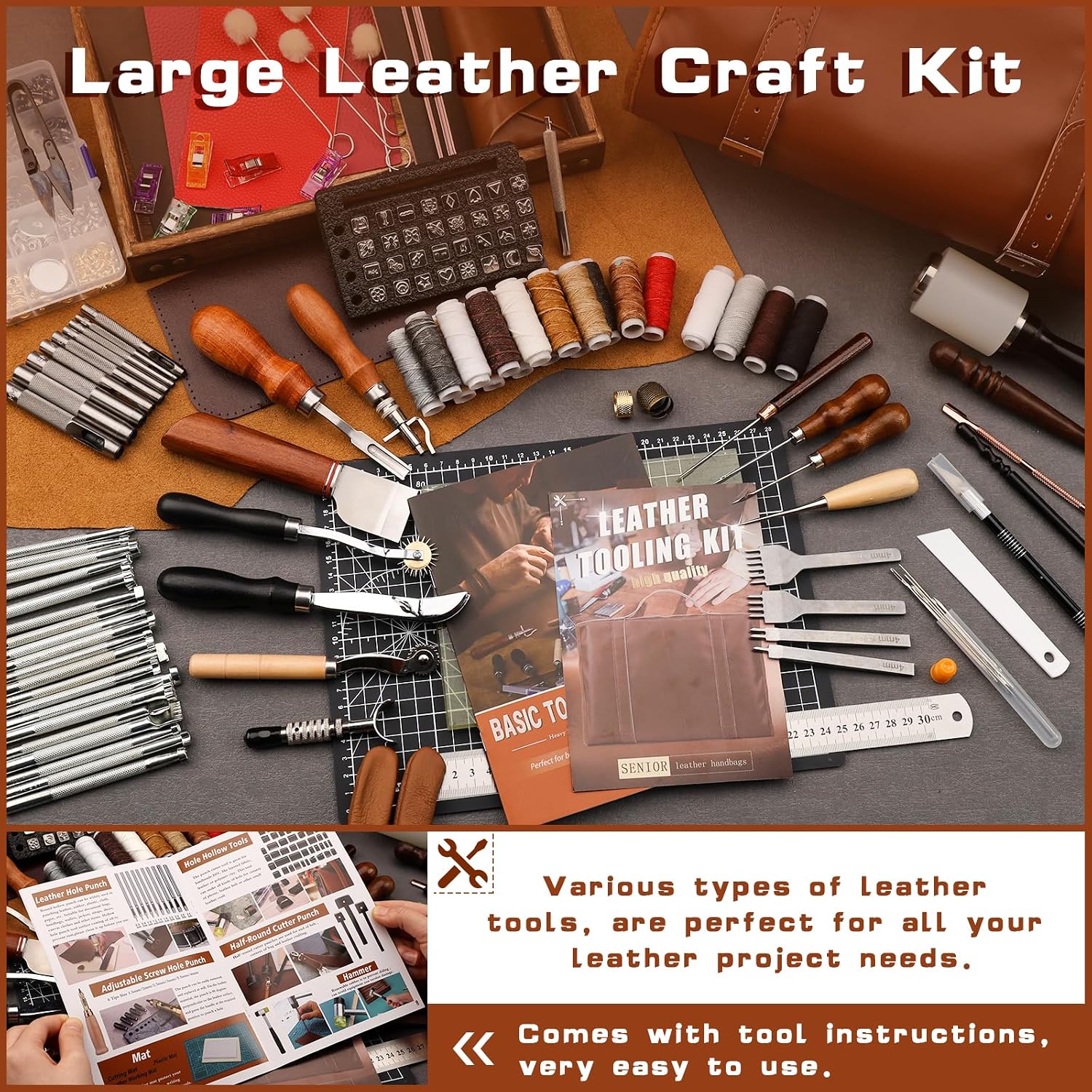 가죽 공예 도구 세트, 가죽 가공 키트, 맞춤형 핸드백 - Sewing Kit 리뷰 및 가격