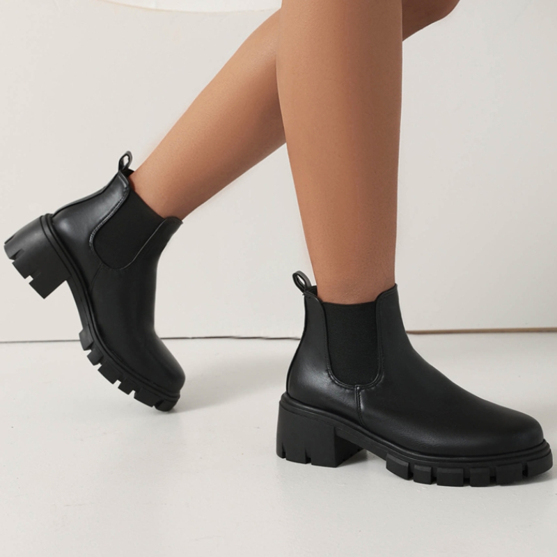 블랙 여성용 앵클 부츠 가을 겨울 2025 숏 부츠 레 - Sewing Fleece 리뷰 및 가격