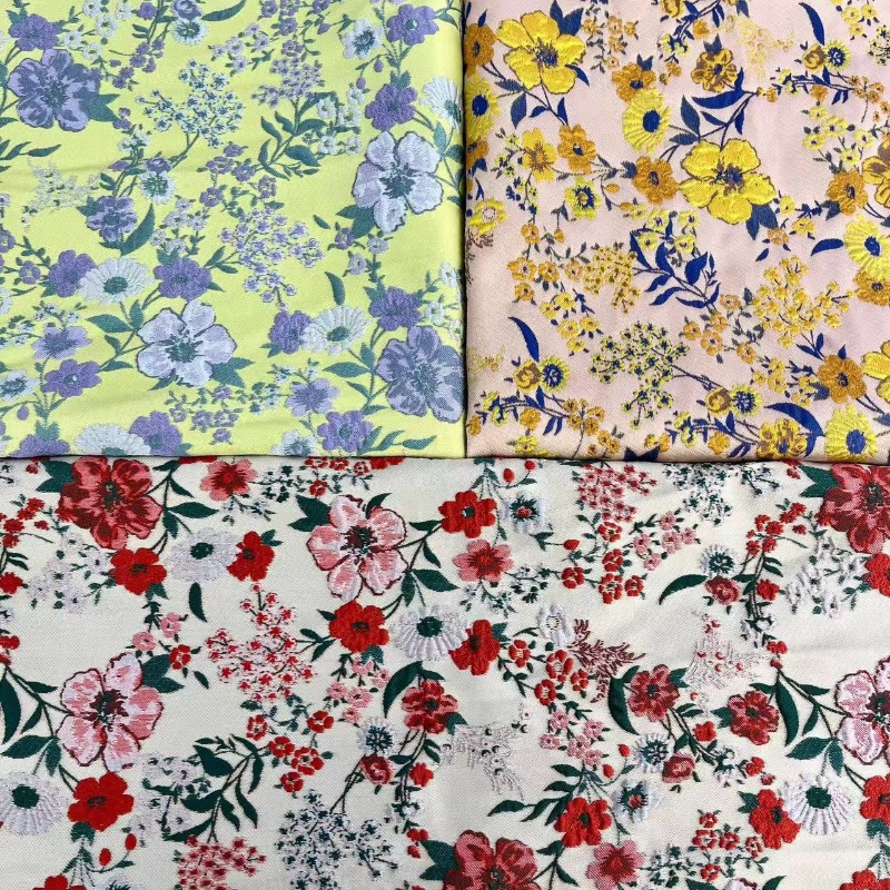 빨간색 작은 꽃무늬 자카드 원단 빈티지 중국 스타일 한 - Vintage Sewing Textile 리뷰 및 가격