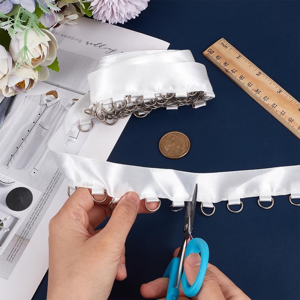 4 야드 D 링이있는 흰색 그로멧 트림 (6x10mm) - Sewing Kit 리뷰 및 가격