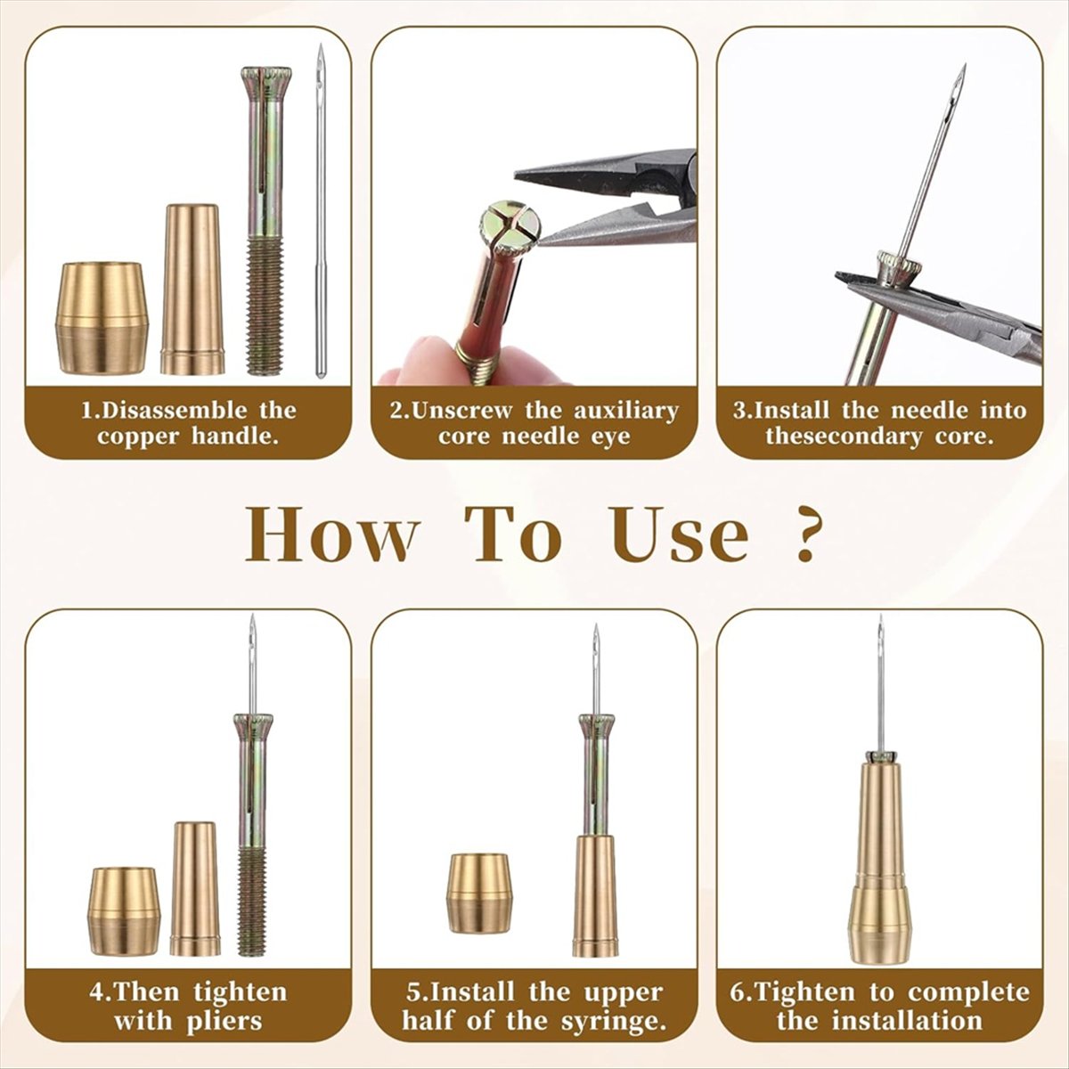 9개 가죽 바느질 도구 세트 구리 손잡이와 6개 바늘  - Sewing Kit 리뷰 및 가격